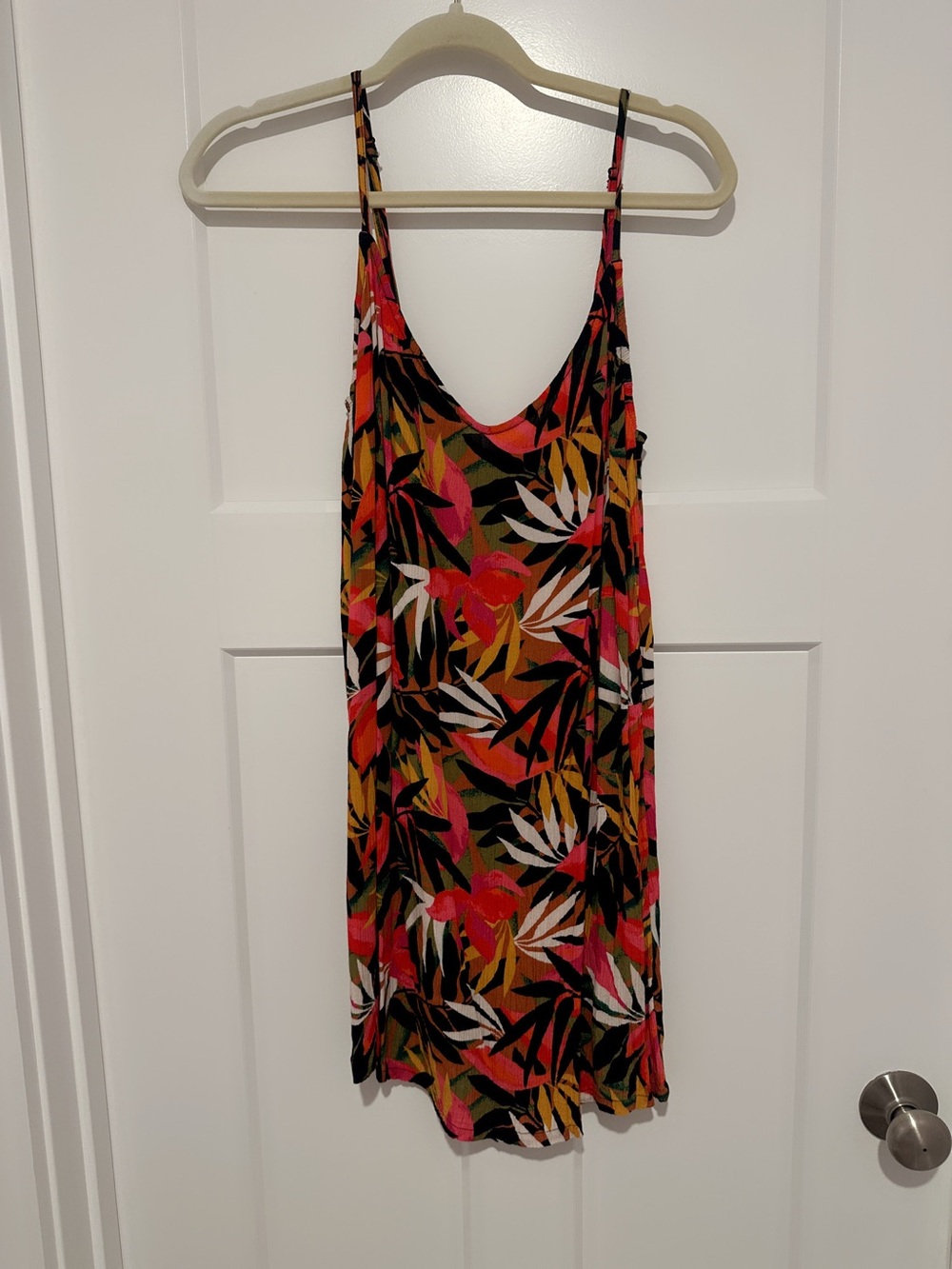 Billabong Tropical Leaf Slip Cover-Up in Black, Pink & Orange